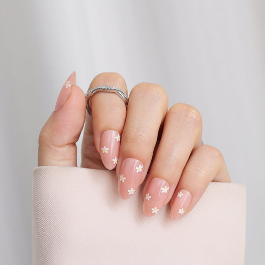 Dainty Daisy | Short Almond | EASY PRESS™