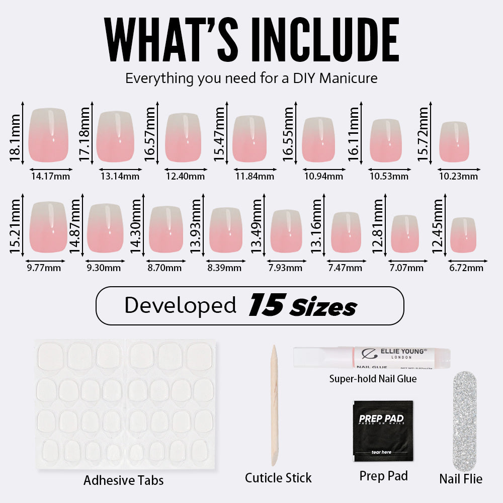 Baby Pink Ombre | Short Square