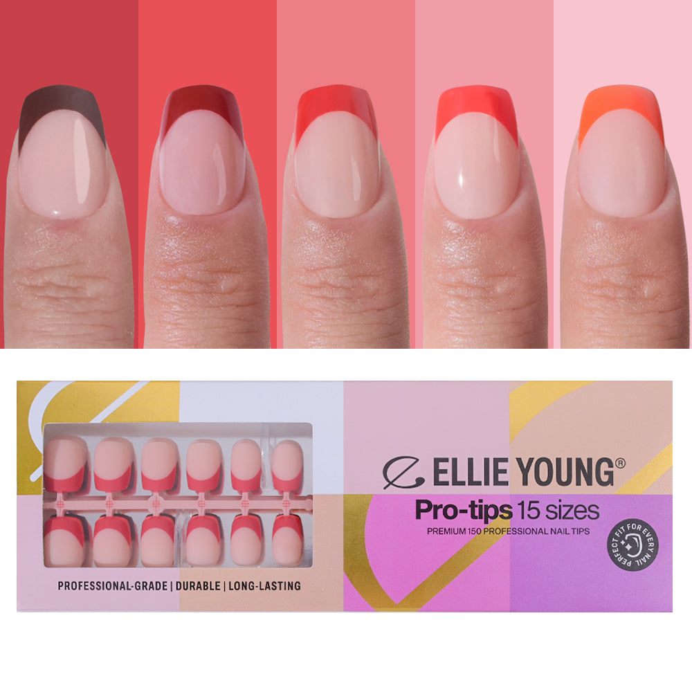 Red Pastel Tips | Short Square | ProTips