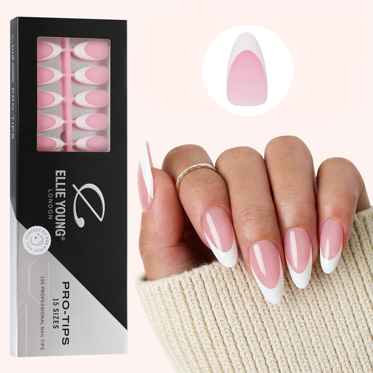 Pink Base French Tip | Medium Coffin | ProTips
