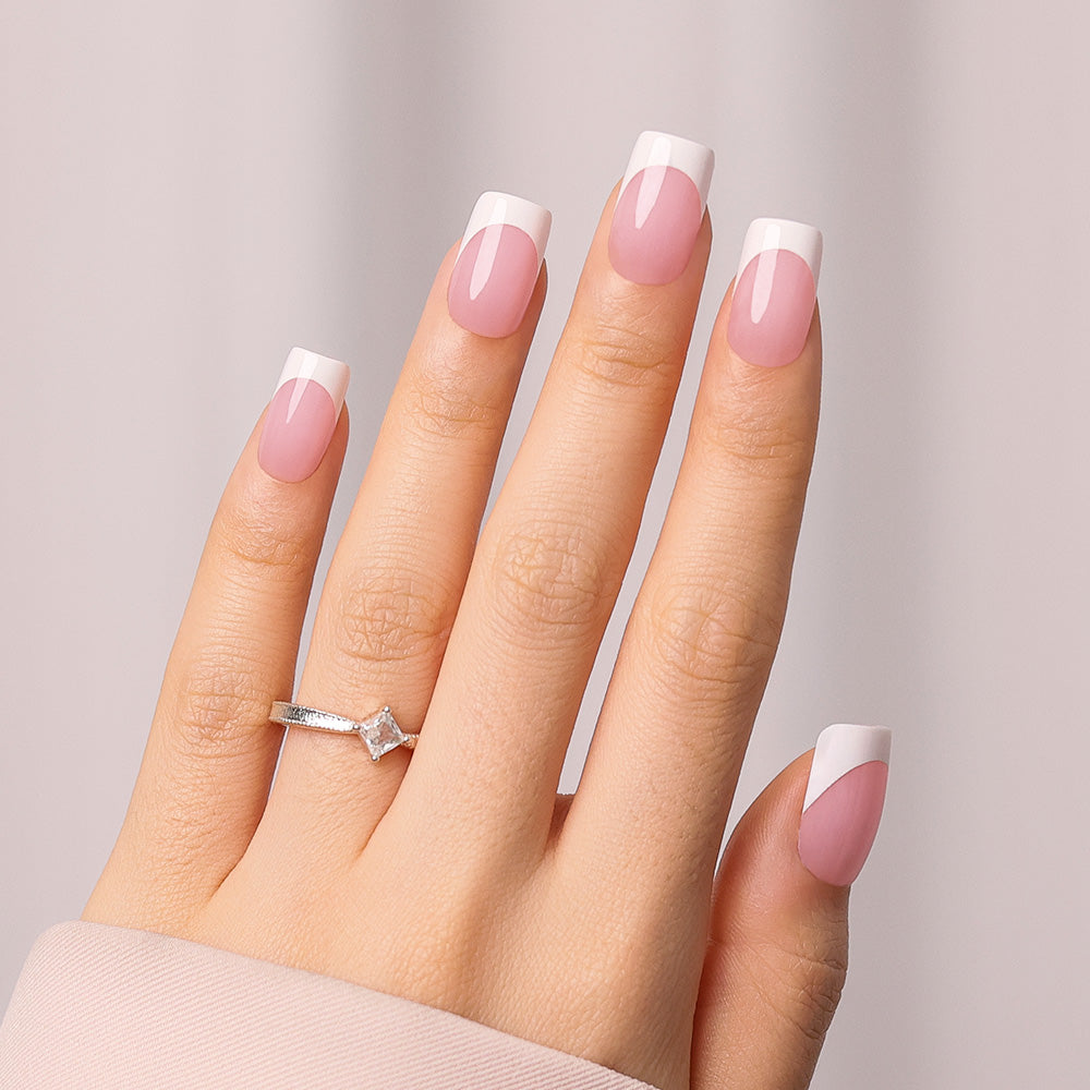 Pink Base French Tip | Medium Square | ProTips