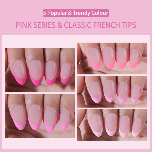 Pink Pastel Tips | Short Almond | ProTips