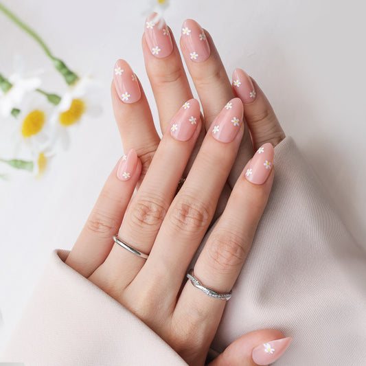 Dainty Daisy | Short Almond | EASY PRESS™