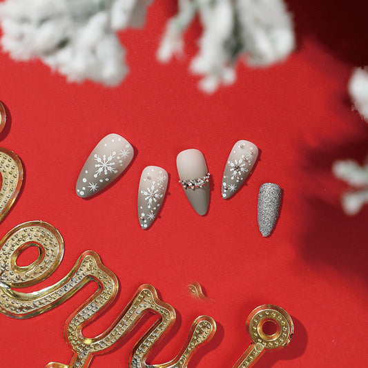 Grey Snowflake | Christmas | Medium Almond