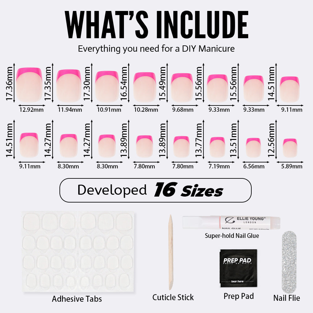 Pink French Tip | Short Square