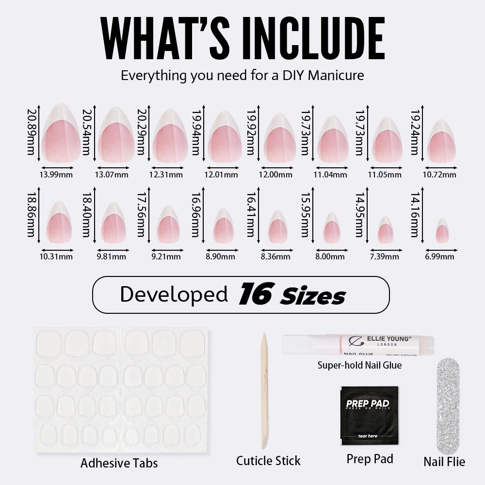 Pink Glaze French Tip | Short Almond