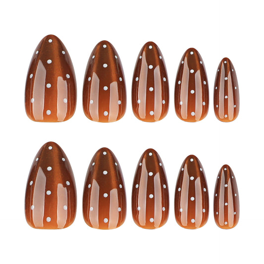 Brown Polka Dot | Medium Almond | EASY PRESS™