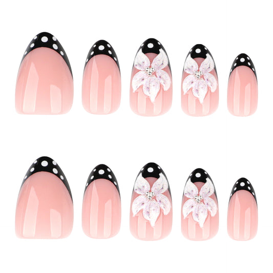 Polka Petals | Short Almond | EASY PRESS™