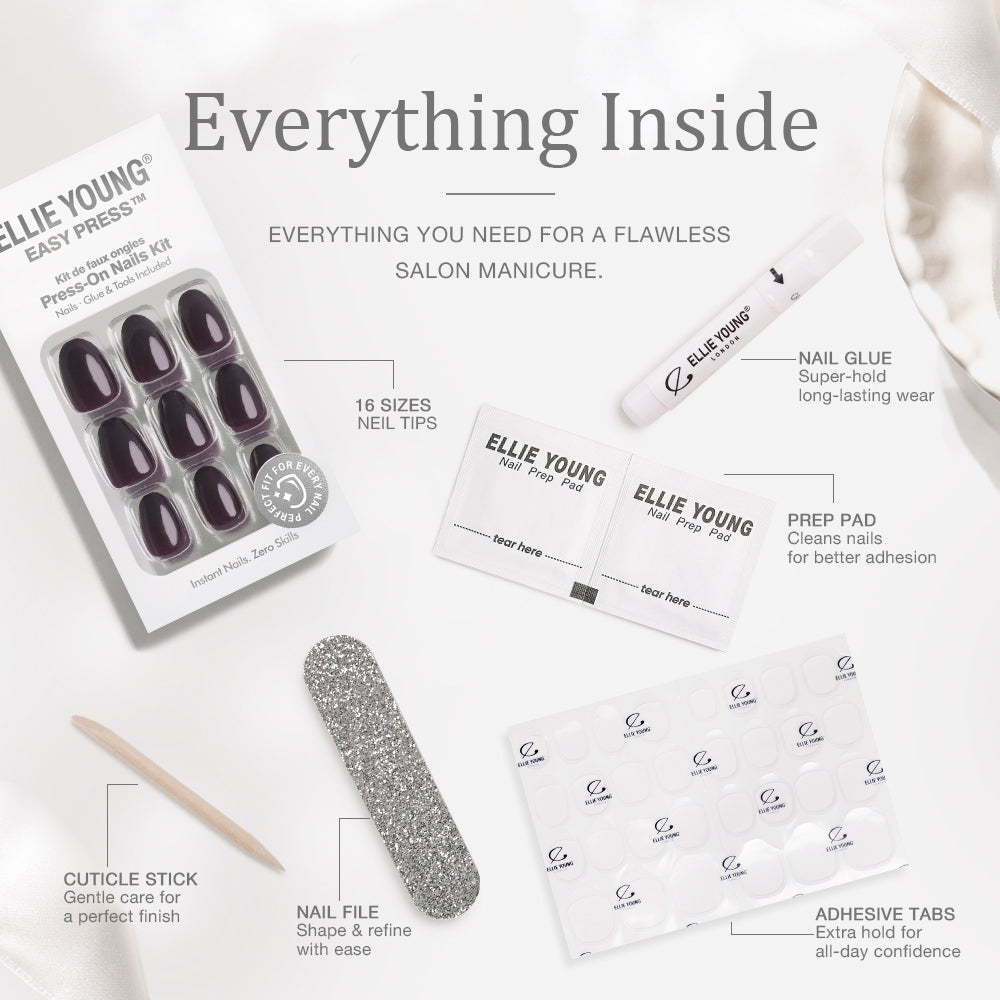 Aubergine Noir | Kurz-Oval | EASY PRESS™