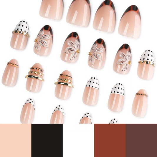 EASY PRESS™ Retro Darling short almond nail design