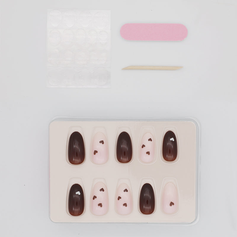 Brown little heart | Medium Oval