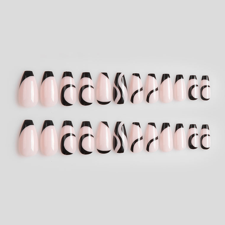 Black Swirls | Medium Coffin