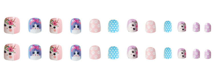 Cute cat kids nail