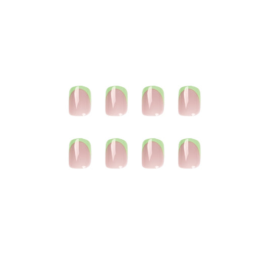 Green French Tip | Short Square | EASY PRESS™
