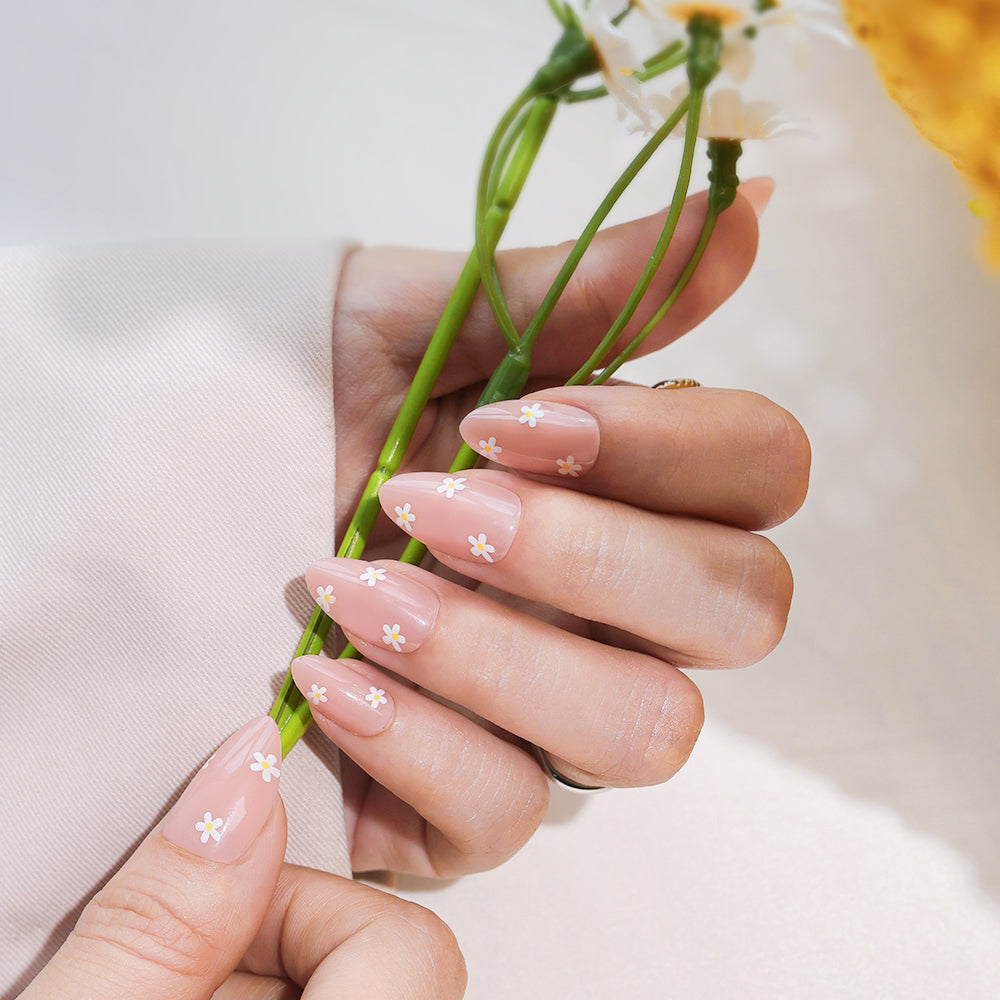 Dainty Daisy | Short Almond | EASY PRESS™