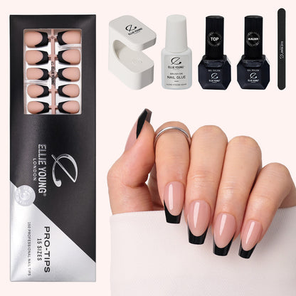 Black French Tip | Medium Coffin | ProTips