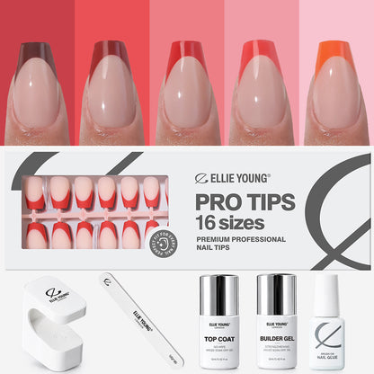 Red Pastel Tips | Medium Coffin | ProTips