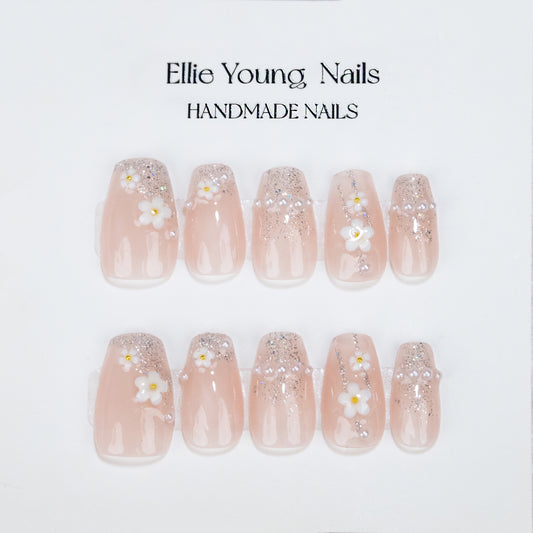 Little White Flower | Short Coffin | Handmade