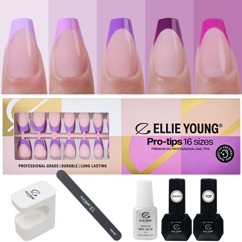 Purple Pastel Tips | Medium Coffin | ProTips