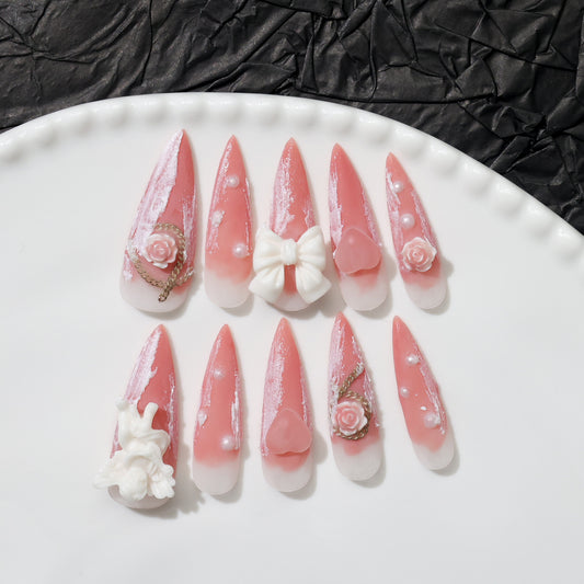 Rose Angel | Stiletto | Handmade