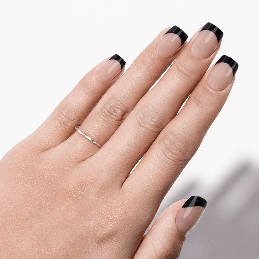 Black French Tip | Short Square | ProTips