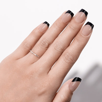 Black French Tip | Short Square | ProTips