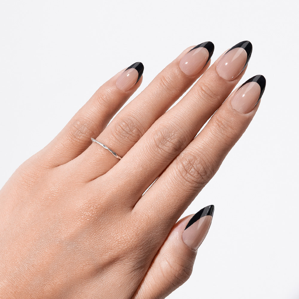 Black French Tip | Short Almond | ProTips