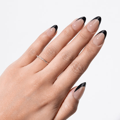 Black French Tip | Short Almond | ProTips