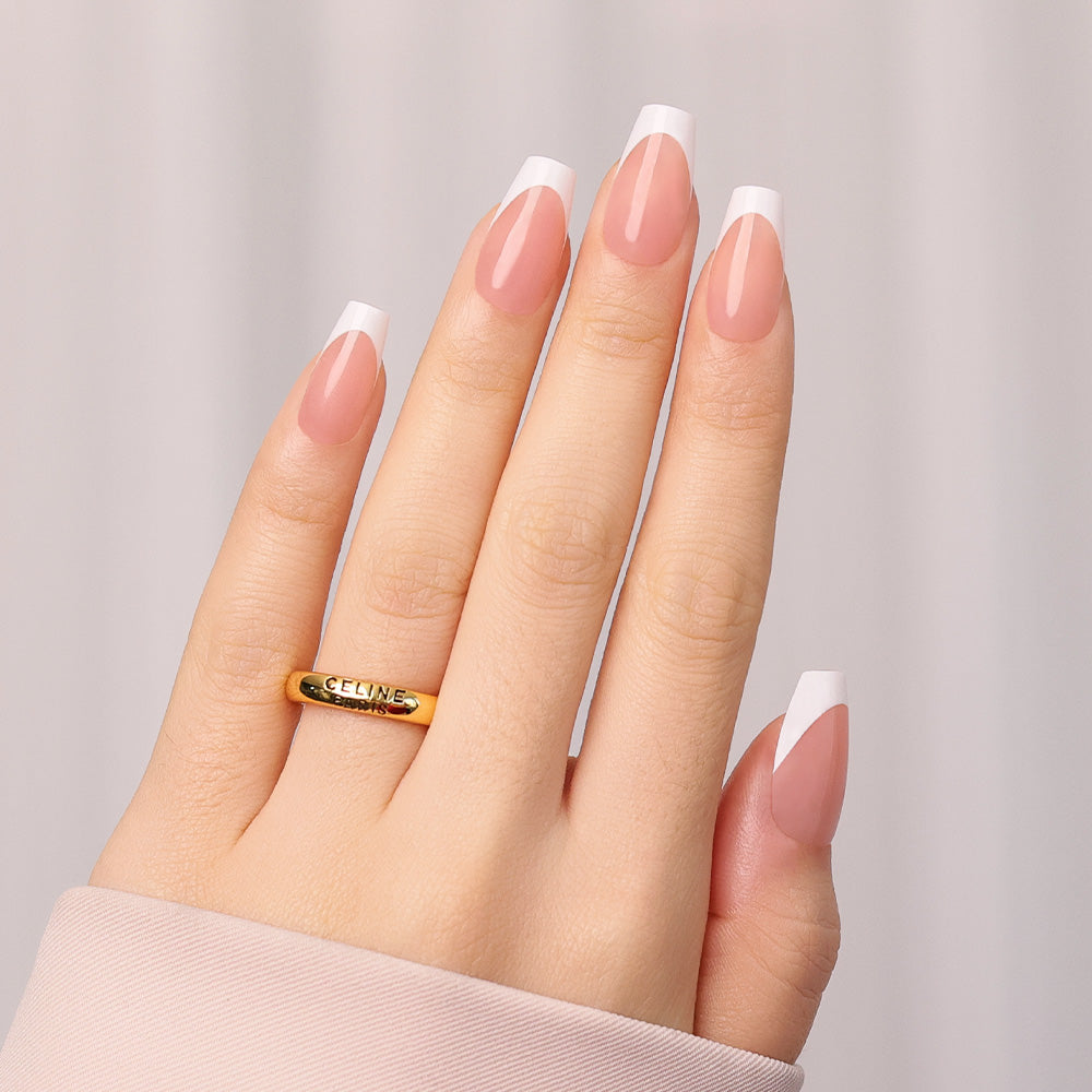 Nude French Tip | Medium Coffin | ProTips