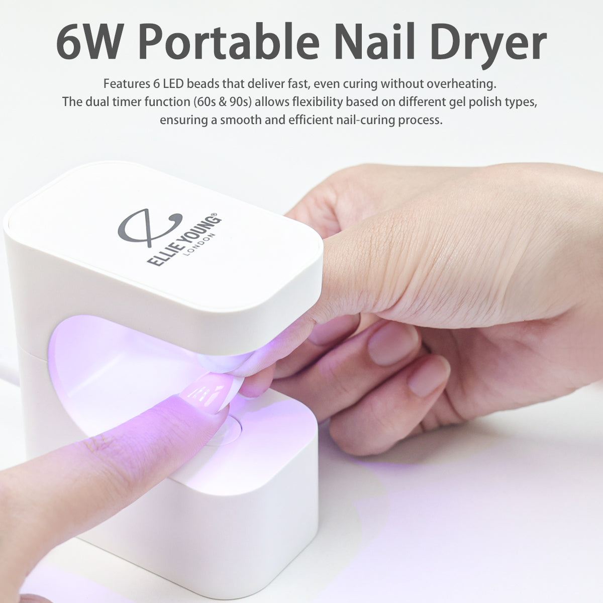 Mini 6W UV LED Nail Lamp – Portable USB Charging Gel Polish Curing Machine