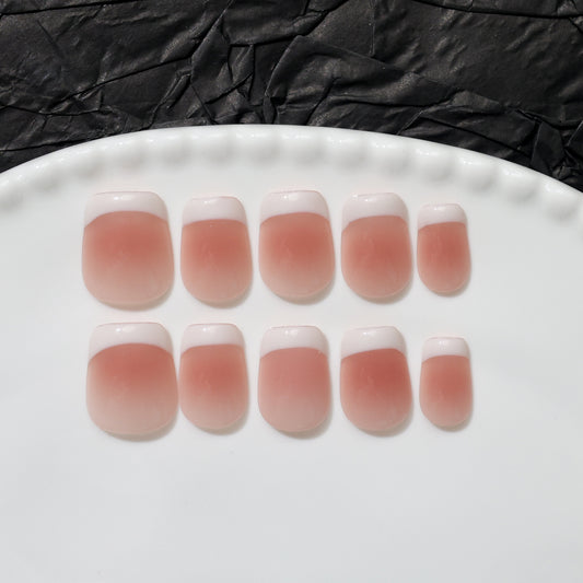 Ombre Pink French Tip | Coffin | Handmade
