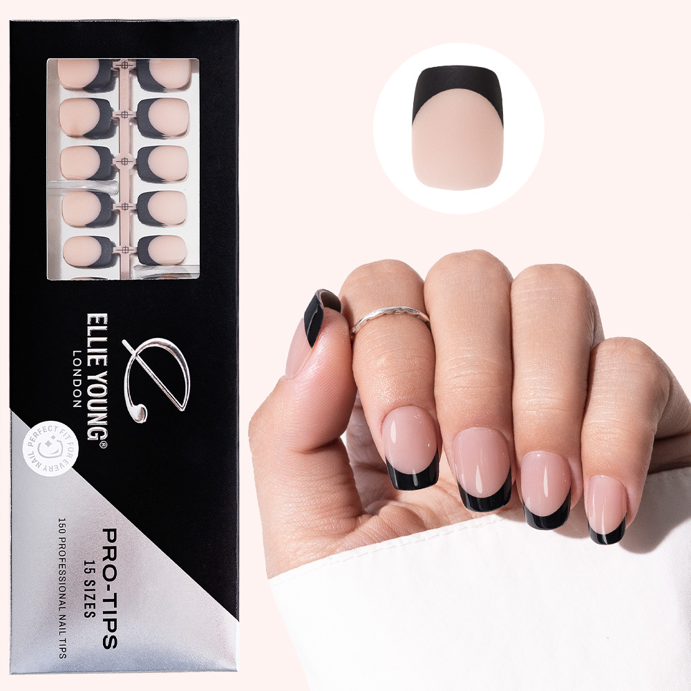Black French Tip | Short Square | ProTips
