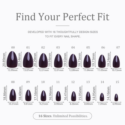 Aubergine Noir | Short Almond | EASY PRESS™