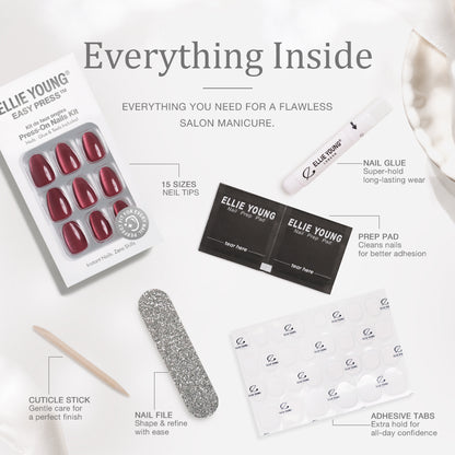 Ruby Burgundy | Short Oval | EASY PRESS™