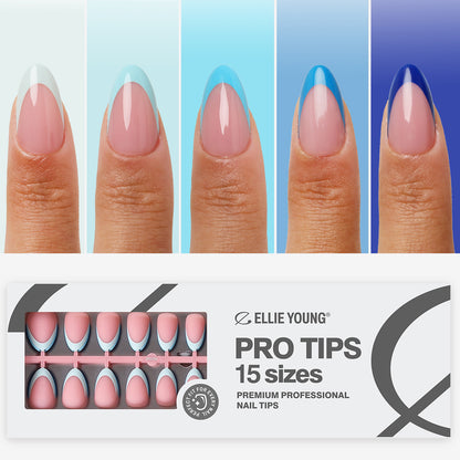 Blue Pastel Tips | Short Almond | ProTips