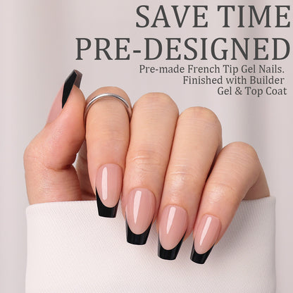 Black French Tip | Medium Coffin | ProTips