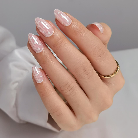 Glaze Polka Dots | Short Almond | SALON PRESS