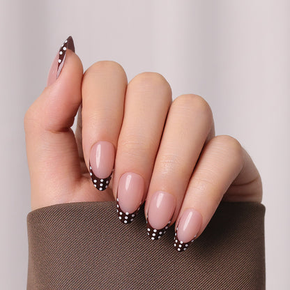 Brown Polka Dots | Short Almond