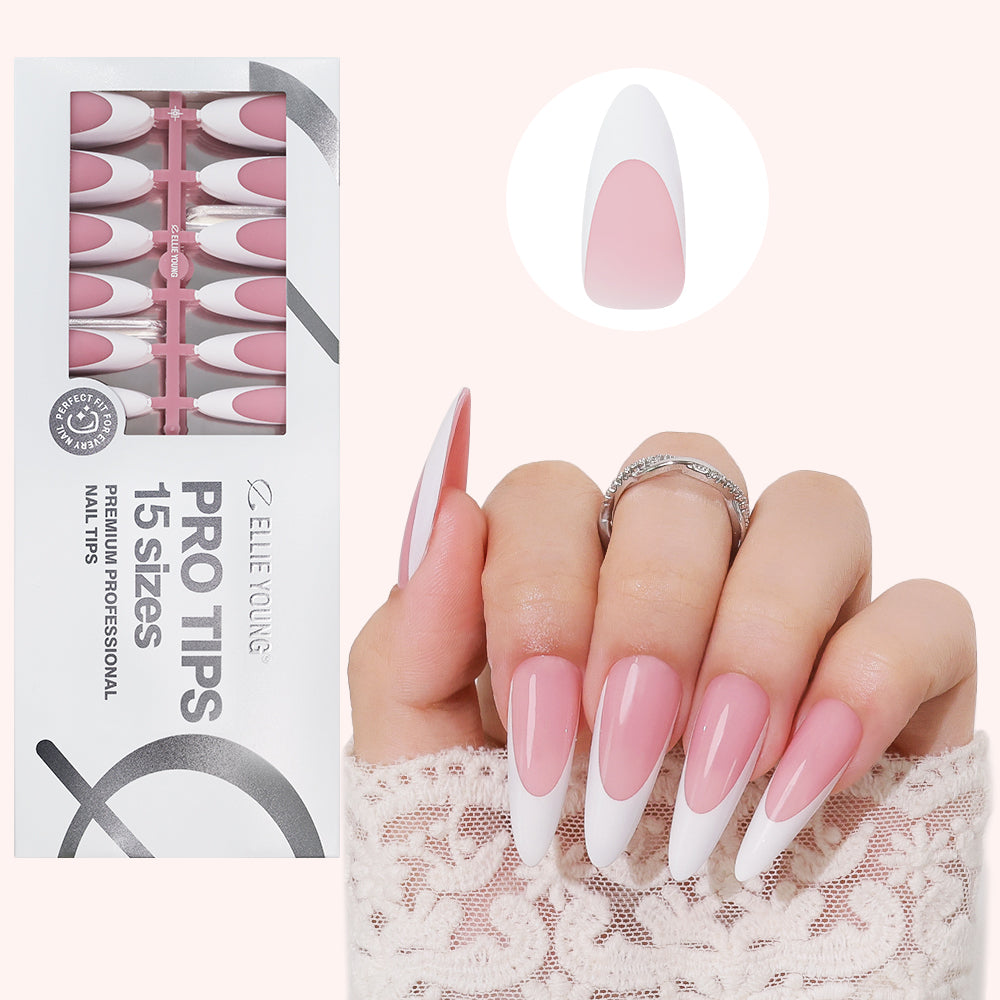 Pink French Tip | Long Almond | ProTips
