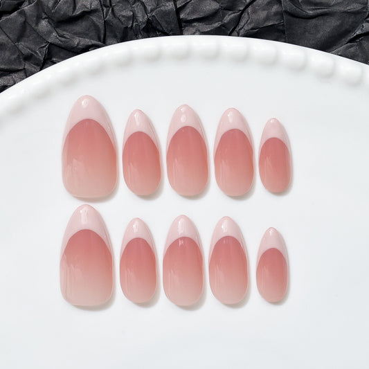 Ombre White French |  Almond   | Handmade