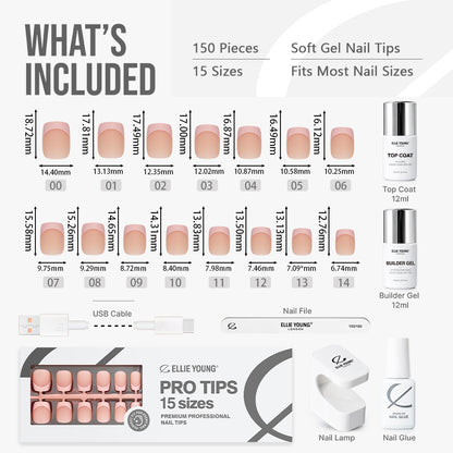 Mocha Nude French Tips | Short Square | ProTips