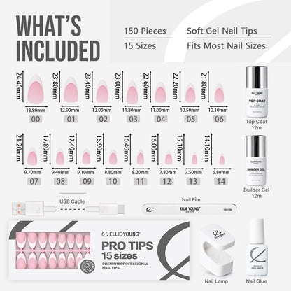 Pink Base French Tip | Medium Almond | ProTips
