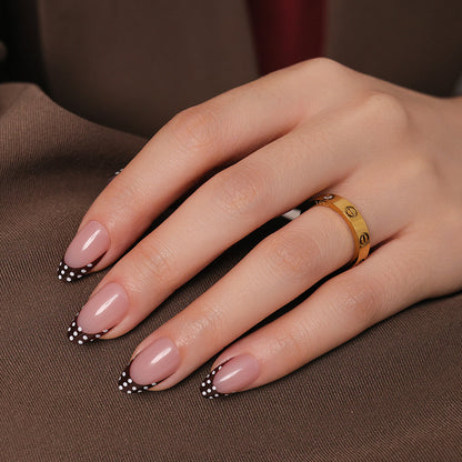 Brown Polka Dots | Short Almond