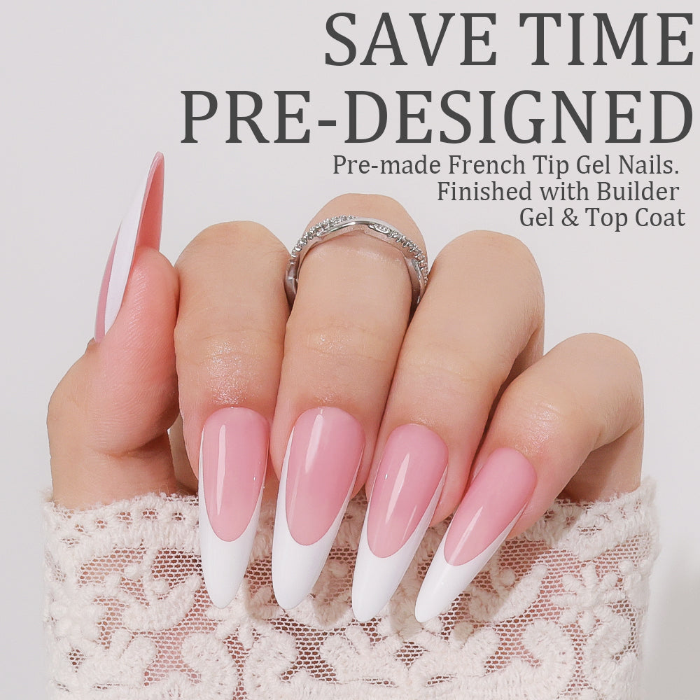 Pink French Tip | Long Almond | ProTips
