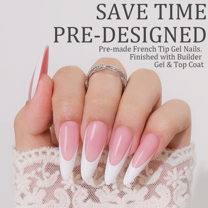 Pink French Tip | Long Almond | ProTips