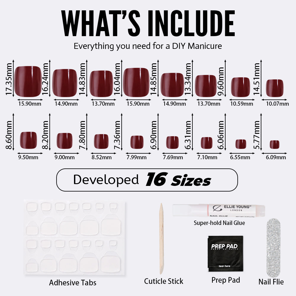 Rich Burgundy | Toenail | EASY PRESS™