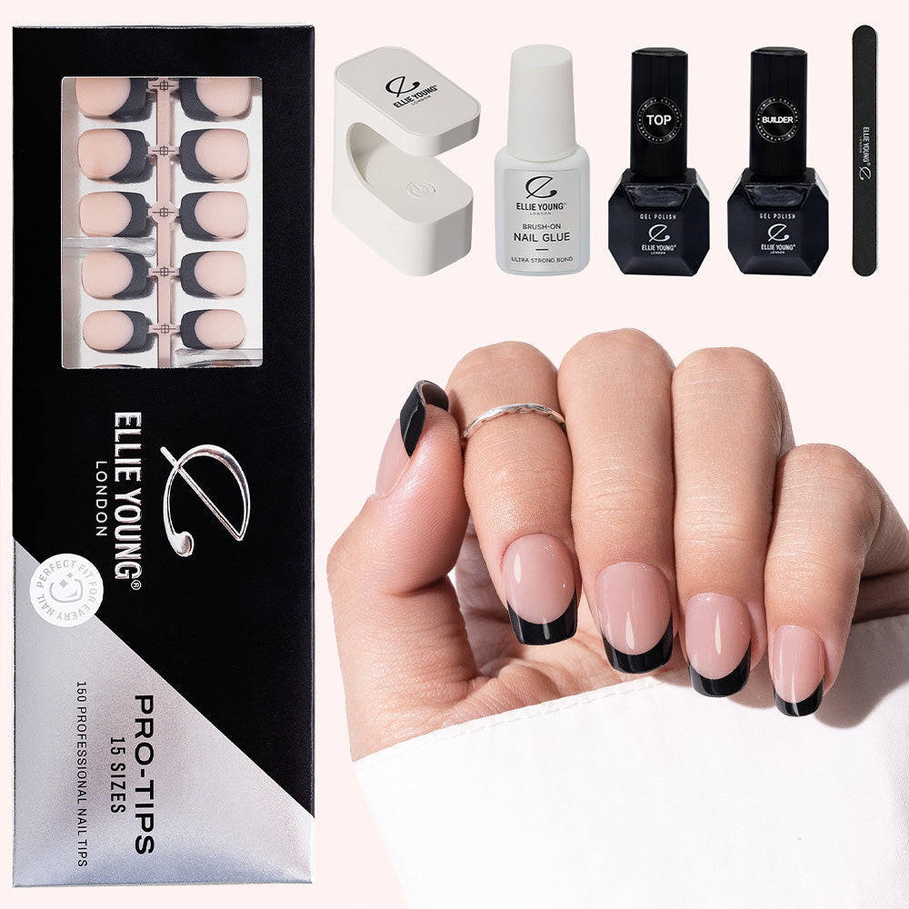 Black French Tip | Short Square | ProTips
