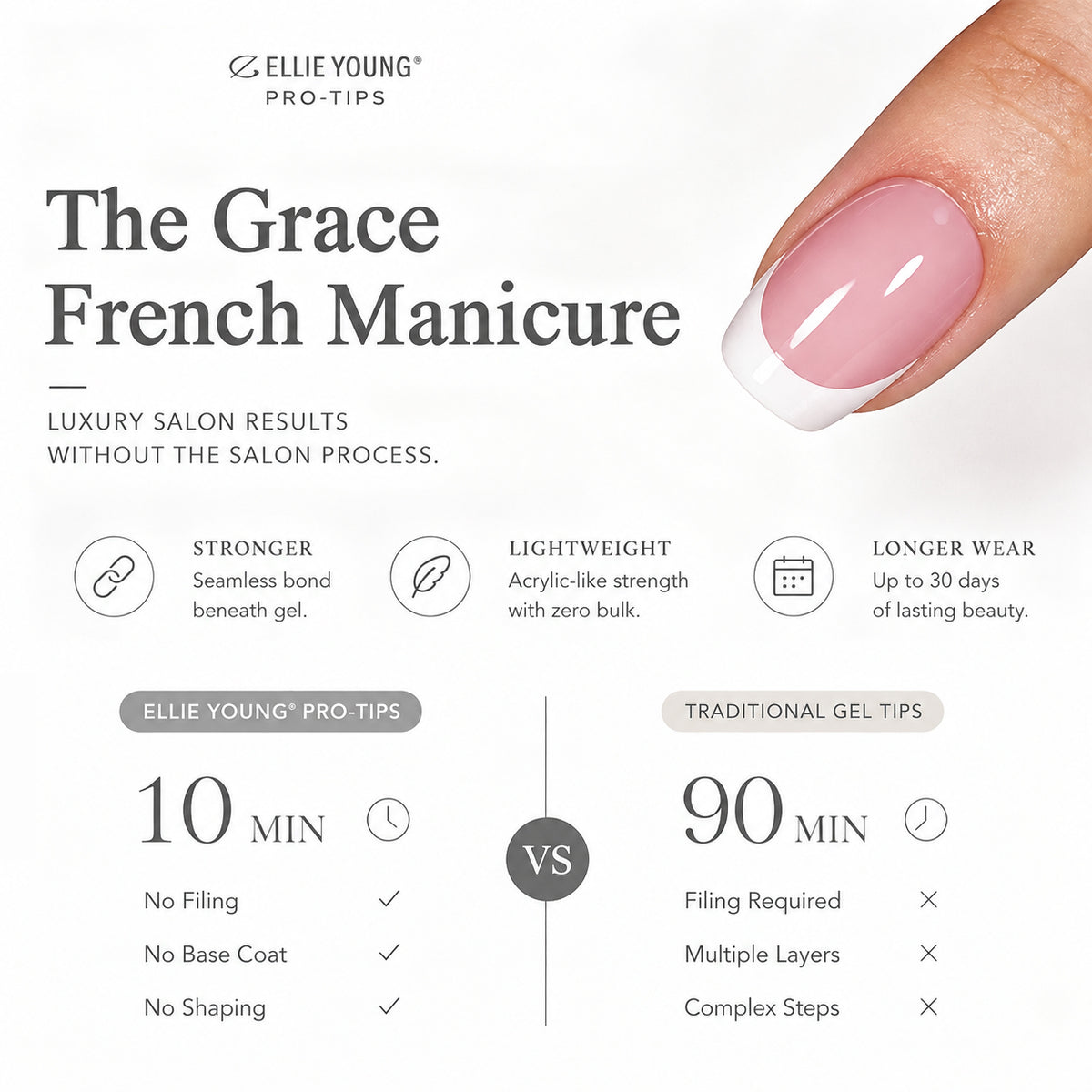 Pink Base French Tip | Short Square | ProTips