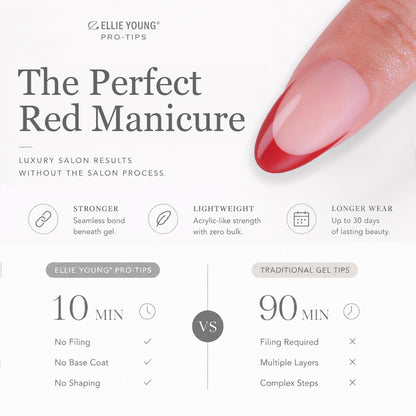 Rote Pastell-Nagelspitzen | Kurz & Mandelform | ProTips