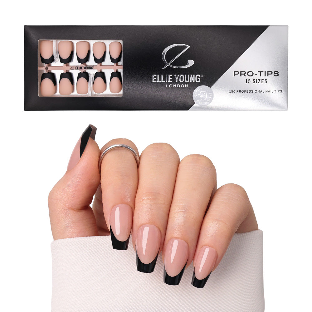 Black French Tip | Medium Coffin | ProTips